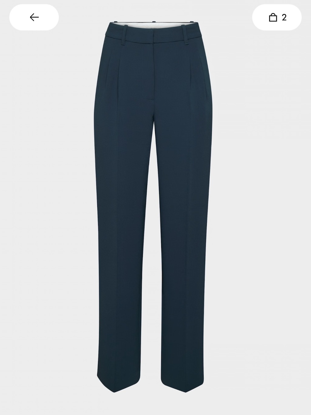 Aritzia Navy Straight-Leg Trousers